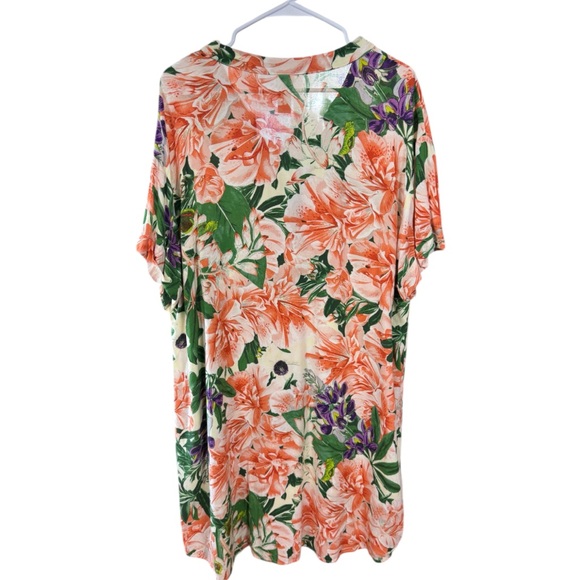 H&M Floral Print Midi Dress tropical look size XL spring - Picture 3 of 7